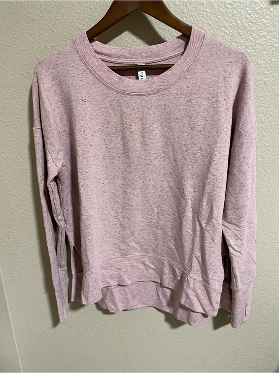 Athleta Tops - Athleta Heathered Light Pink Crew Sweatshirt